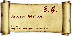 Balczer Gábor névjegykártya