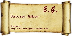 Balczer Gábor névjegykártya